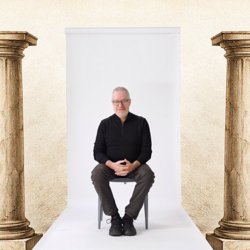 A man sitting in a chair.