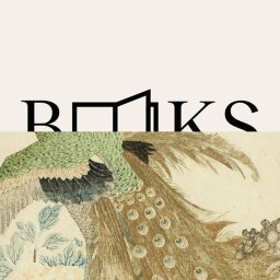 A woman lies down reading a book, with the word "BOOKS" in large white letters and a stylized open book icon replacing the letter "O.